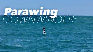 Parawing Downwinder: Short runs in open ocean swell