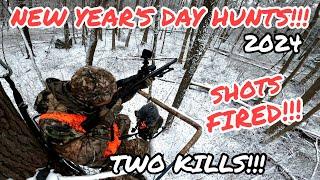 NEW YEAR'S DAY 2024 HUNTS...SHOTS FIRED!!! (NY Holiday Season Muzzleloader Hunts)