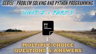 GE8151 | MULTIPLE CHOICE QUESTIONS AND ANSWERS | MCQ Q&A | PSPP | TAMIL | UNIT2