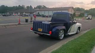 Cars leaving the 2022 Hot Classic Nights Car Show in Papillion, Nebraska