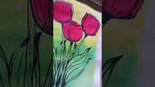 pink tulip painting #ytshorts #painting  #short