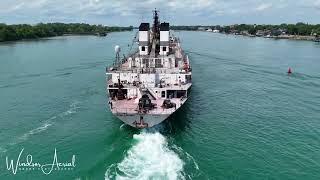 RAND LOGISTICS LAKE FREIGHTER CALUMET by Windsor Aerial Drone Photography