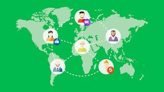 Green Screen World Map People Network Animation | 4K | Global Kreators