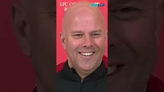 The look on Arne Slot's face when he's told a LIVERPOOL fan scored to open Everton's new stadium 