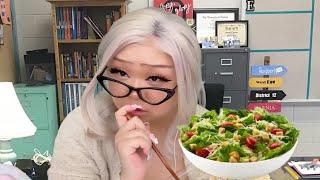 ASMR in class while teacher eats a salad (realistic) ‍