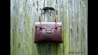 Handmade leather handbag in Business style