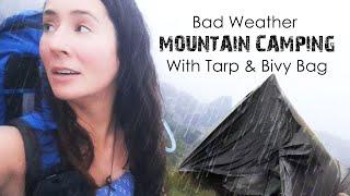 Challenging Wild Camp: Solo Tarp & Bivy on a Mountain in Wind, Rain & Fog ️ Rhinog Fawr, Snowdonia