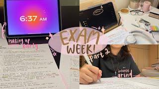 productive exam week grind pt 2 |  waking up at 530, mental breakdowns & what i eat