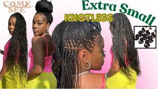 EXTRA SMALL KNOTLESS (261 braids) | PRO LEVEL| SEE THE PROCESS USING HUMAN & SYNTHETIC HAIR | YWIGS