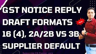 New Draft Reply formats GST Notice F.Y 2019-20, 20-21, 21-22, 22-23, 23-24, DRC01 Notice Reply