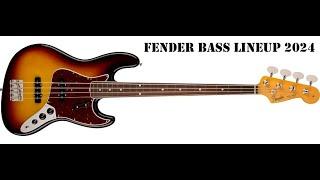 Fender Bass Lineup 2024 #basicallybassguitar #fender #fenderbass