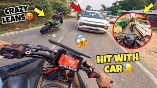 Crazy Leans on Zx10r VS Duke390|| Almost Crashedwith Car || Preparation for ladakh ride