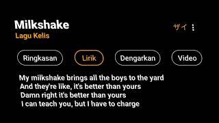 Lirik lagu Milkshake Trendy lagu Kelis