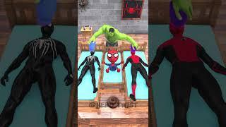 Symbiote Spidey Lil Spidey are Not Letting Hulk Relax  #animatedshort #spiderman  #shorts