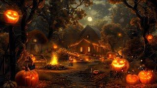  Halloween Holiday  Cozy Autumn Village | Sounds Crackling Fire Pumkin, Nature Sound,sleep,Relax