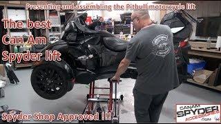 The best Can Am Spyder lift on the market !!! Pitbull Motorcycle lifts. The Spyder Shop