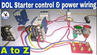 dol starter control and power wiring full practical हिंदी में  | Direct online starter in hindi