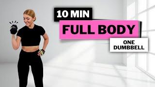 10 min FULL BODY WORKOUT - One DumbbellFULL BODY COMPOUND MOVESNo Jumping