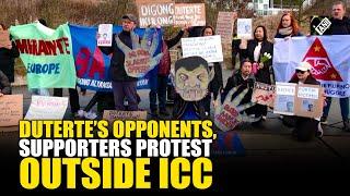 Supporters, opponents rally outside ICC as Ex-Philippines President Duterte is set to reach Hague