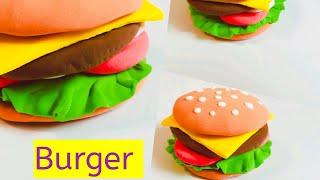 Very satisfying | Air dry clay | How to make a burger