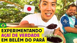 Um japonês experimentando AÇAÍ DE VERDADE em Belém do Pará, Ilha do Combu