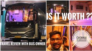 THIRUMALAIVASAN TRANSPORTS-2+1 CAPELLA AC SLEEPER-TRAVEL REVIEW WITH BUS OWNER-CHENNAI TO BANGALORE