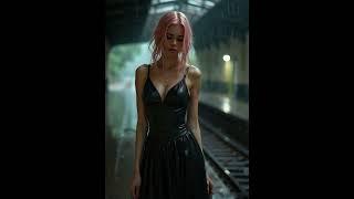 4K AI Art Music Video: Beautiful Girl Fashion - The Dance of Souls in the Rain #shorts