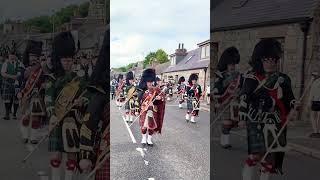 #scotlandthebrave as massed #pipesanddrums march back after 2024 Dufftown #highlandgames #shorts