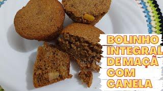 Bolinho integral de maçã com canela, fácil, rápido e prático!