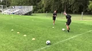 Back garden training drill 1 - how to practise dribbling skills at home