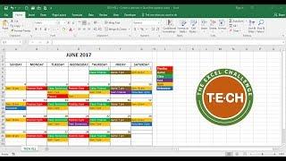 TECH-011 - Create a calendar in Excel that automatically updates colors by event category