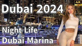 Dubai Marina  Vibrant Night Life in Dubai Marina Walk After Storm [ 4K ] Walking Tour