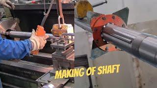 Making of long shaft (turning)manual lathe