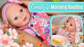 Beautiful Reborn Baby Morning Routine: Feeding, Changing & Playing With Baby Candy!