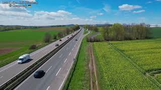 Autobahn A45 near Linden - Germany (4K drone footage)