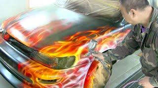 How to paint realistic flames / Let's enjoy candy painting video