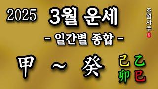 [3월운세] 기묘월 일간별 종합 운세 (甲 ~ 癸)