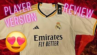 REAL MADRID 2023/2024 HOME JERSEY PLAYER VERSION FROM SoccerAtoz.co REVIEW 