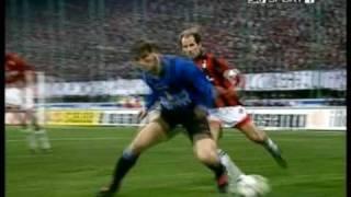 Zanetti v s Baresi - Maldini - Desailly .. ( Amazing Skill By ZANETTI FORZA CAPITANO )