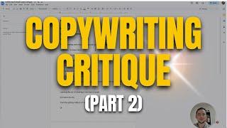 (Part 2) Copywriting Critique and Analysis | Cold Email For Video Editing Services