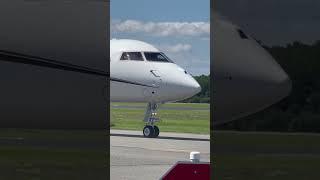 Massive Sunset Aviation Global Express returns!! Taxiing up close at Cape May Airport