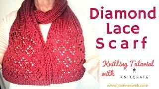 Diamond Lace Scarf with Knitcrate - Knitting Pattern Ideas for Yarn Subscription