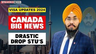 CANADA BIG NEWS DRASTIC DROP STUDENTS | STUDY VISA UPDATES 2024 | USA CANADA UK