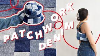 Patchwork Denim Shoulder Bag DIY feat. Matching Bucket Hat | smilesfornicole