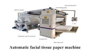 Automatic edge embossing facial tissue paper folding machine