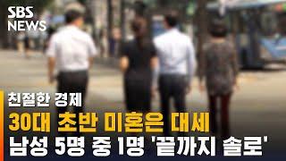 30대 초반 미혼은 대세…남성 5명 중 1명 '끝까지 솔로' / SBS / 친절한 경제