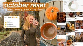 OCTOBER MONTHLY RESET  | realistic goal setting + cleaning our apartment *cozy AND productive*