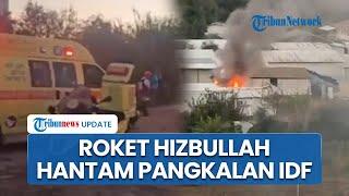 Detik-detik Roket Hizbullah Gempur Pangkalan Sharaga Israel, Bangunan Meledak Sirine Meraung-raung