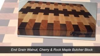 End Grain Butcher Block Cutting Board Walnut Cherry any Maple