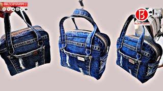 Make a denim handbag Sewing Full Video Tutorial Episode 01 || BILOCHPURATIPS 2